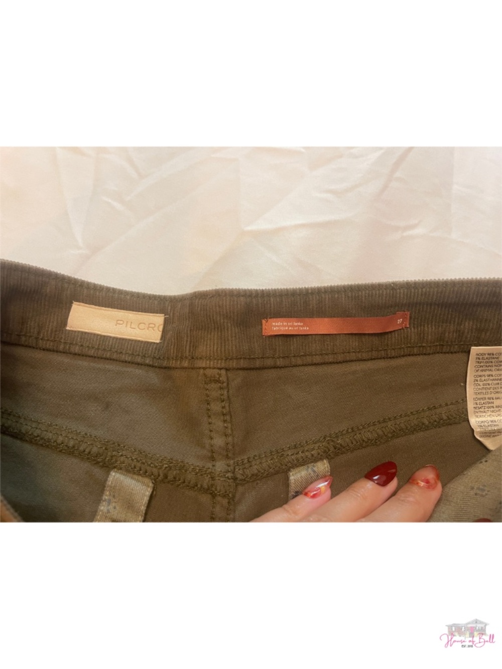Pilcro Olive Green Corduroy Boot-Cut Pants - Picture 4 of 7